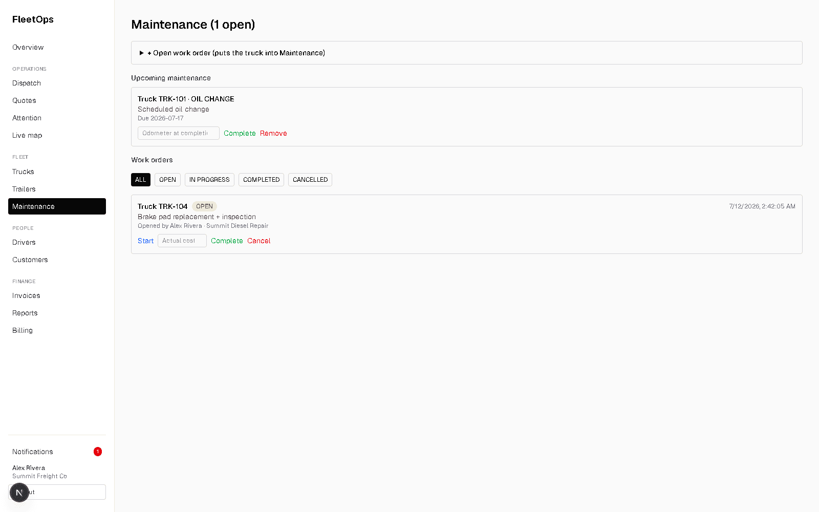 Maintenance
